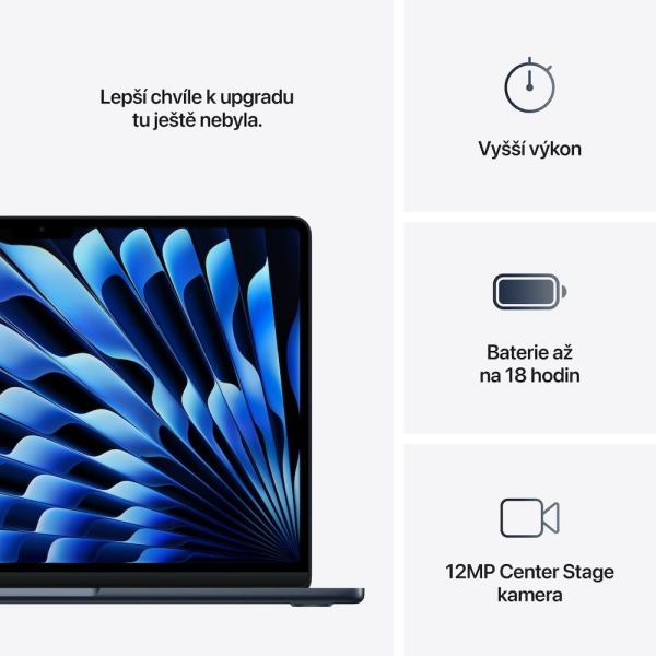 Apple MacBook Air 13"/ M4/ 13, 6"/ 2560x1664/ 24GB/ 512GB SSD/ M4/ Sequoia/ Midnight/ 1R 