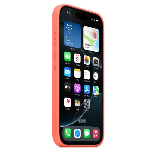 iPhone 16 Pro Silicone Case with MS - Tangerine 