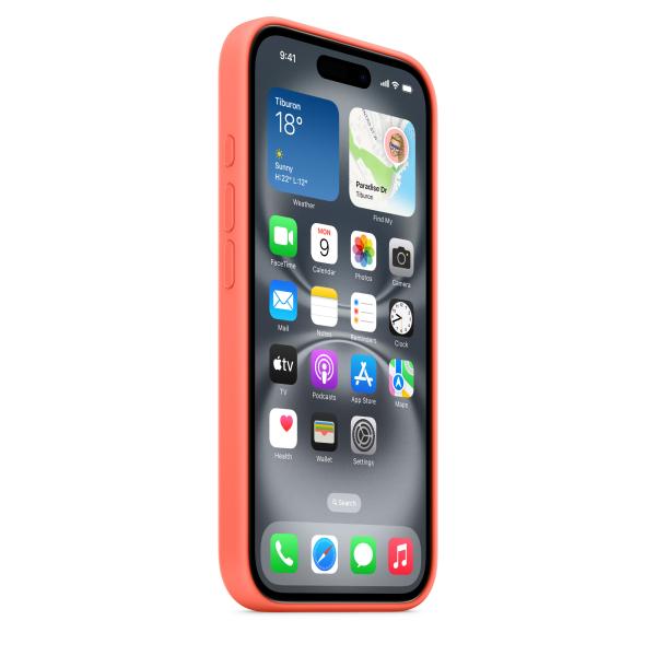 iPhone 16 Silicone Case with MS - Tangerine 