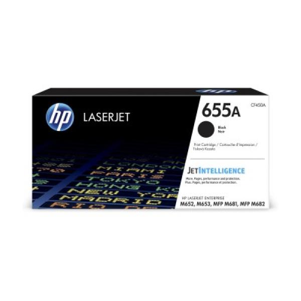 HP 655A Black Original LaserJet Toner Cartridge (CF450A) (12, 500 pages)