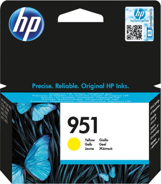 HP 951 Yellow Original Ink Cart,  CN052AE (700 pages)