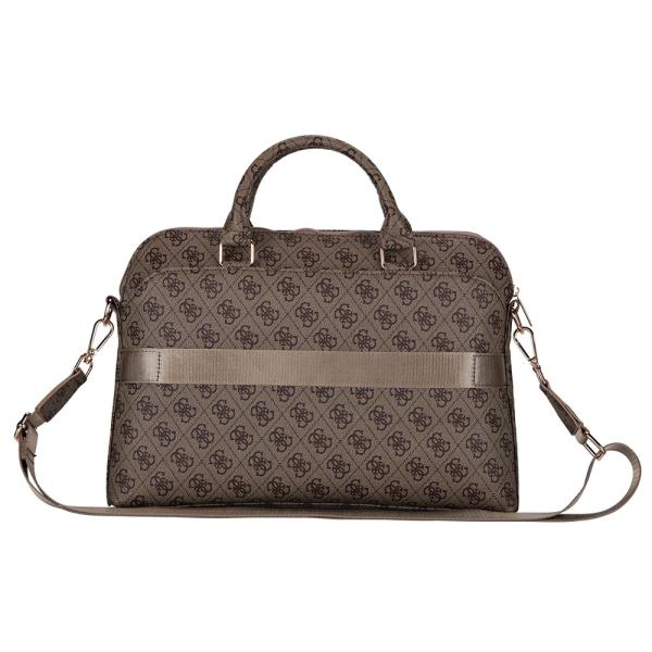 Guess PU 4G Triangle Logo Taška na Notebook 13/ 14/ 15" Brown 