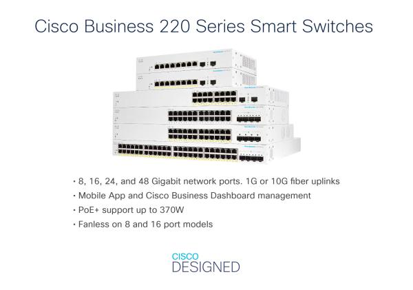Cisco switch CBS220-48P-4X-EU (48xGbE, 4xSFP+, 48xPoE+, 382W) - REFRESH 