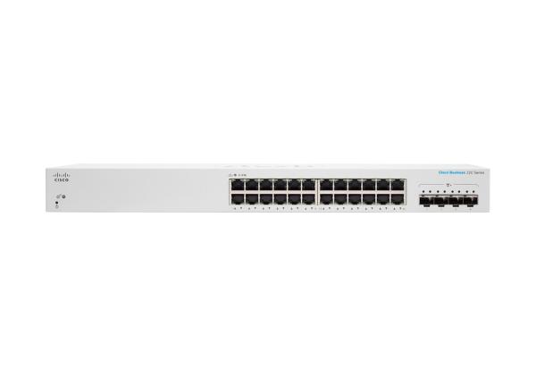 Cisco switch CBS220-24T-4G (24xGbE,4xSFP,fanless) - REFRESH 