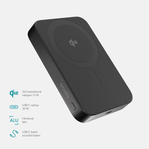 Epico Qi2 10000mAh Alu Mag+ PowerBanka EM71 -čierna 