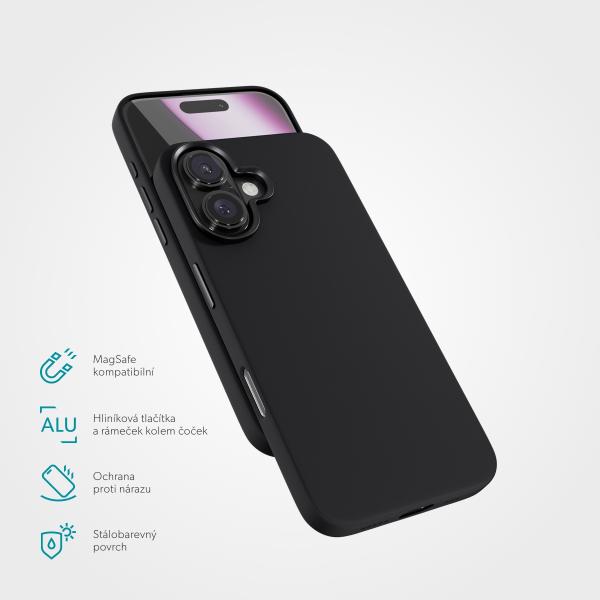 Epico Mag+ Silicone Pro kryt iPhone 16 Plus - čierny 