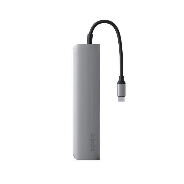 Epico 6v1 Alu Hub 8K s USB-C konektorom - šedá 