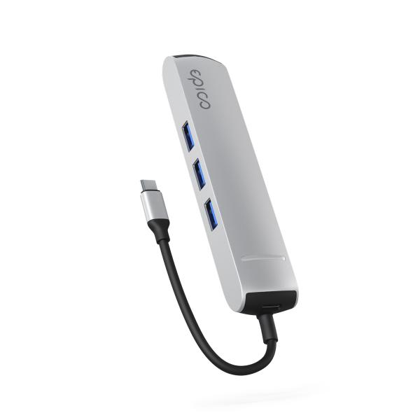 Epico 6v1 Slim Hub 8K s USB-C konektorom - strieborná 