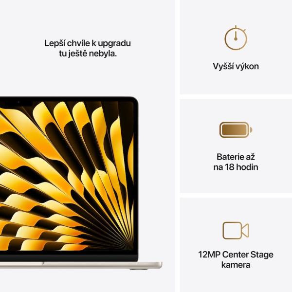 Apple MacBook Air 13"/ M4/ 13, 6"/ 2560x1664/ 16GB/ 512GB SSD/ M4/ Sequoia/ Starlight/ 1R 