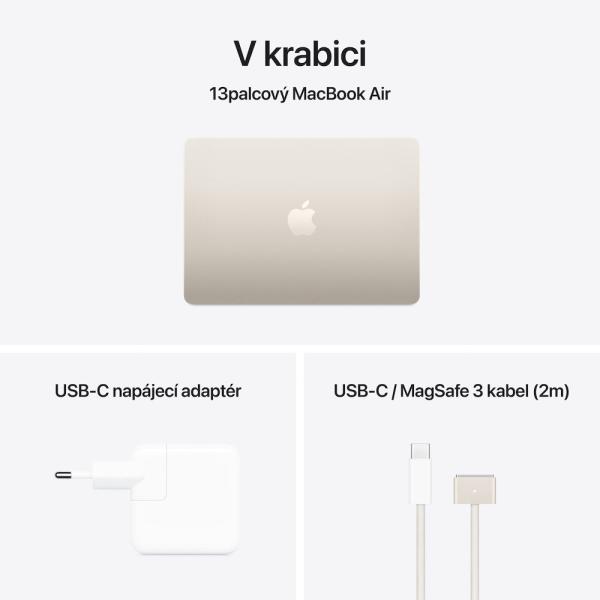 Apple MacBook Air 13"/ M4/ 13, 6"/ 2560x1664/ 16GB/ 512GB SSD/ M4/ Sequoia/ Starlight/ 1R 