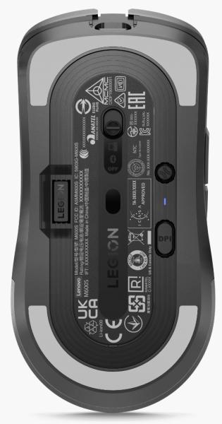 Lenovo Legion M600s/ Herná/ Optická/ Pre pravákov/ 19 000 DPI/ Drôtové/ Bezdrôtové/ Šedá 