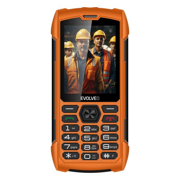 EVOLVEO StrongPhone H1, vodotesný odolný Dual SIM telefón, oranžová 