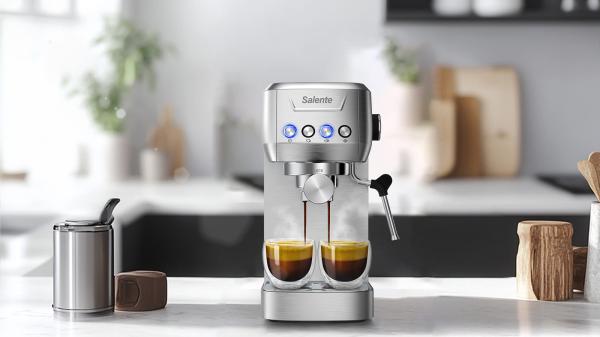 Salente Coffio, pákový kávovar, nerez 