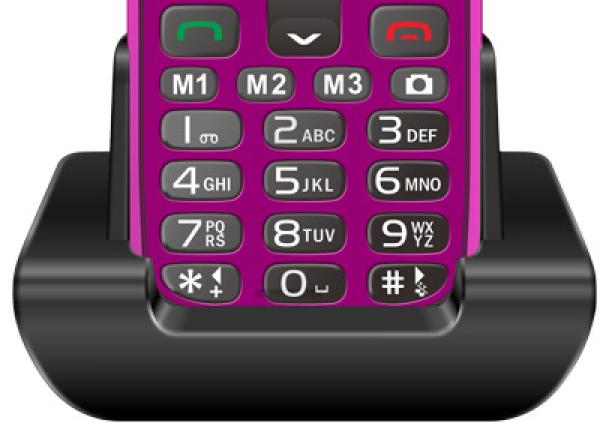EVOLVEO EasyPhone XR, mobilný telefón pre seniorov s nabíjacím stojanom, ružový 
