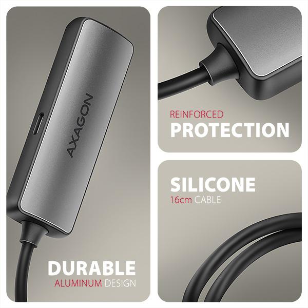 AXAGON RVC-HI8KPD, USB-C -> HDMI 2.1 redukcia/ adapter, 8K/ 60Hz, 4K/ 144Hz, HDR10+, PD100W 