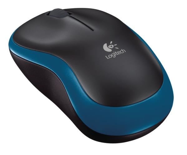 Logitech M185 nano/ Kancelárska/ Optická/ 1 000 DPI/ Bezdrôtová USB/ Modrá 