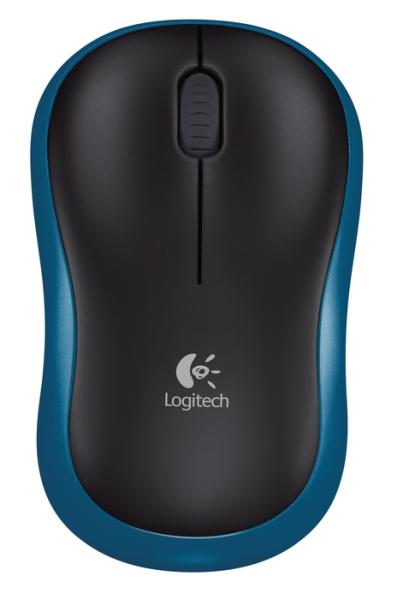 Logitech M185 nano/ Kancelárska/ Optická/ 1 000 DPI/ Bezdrôtová USB/ Modrá 