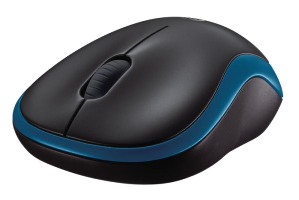 Logitech M185 nano/ Kancelárska/ Optická/ 1 000 DPI/ Bezdrôtová USB/ Modrá 