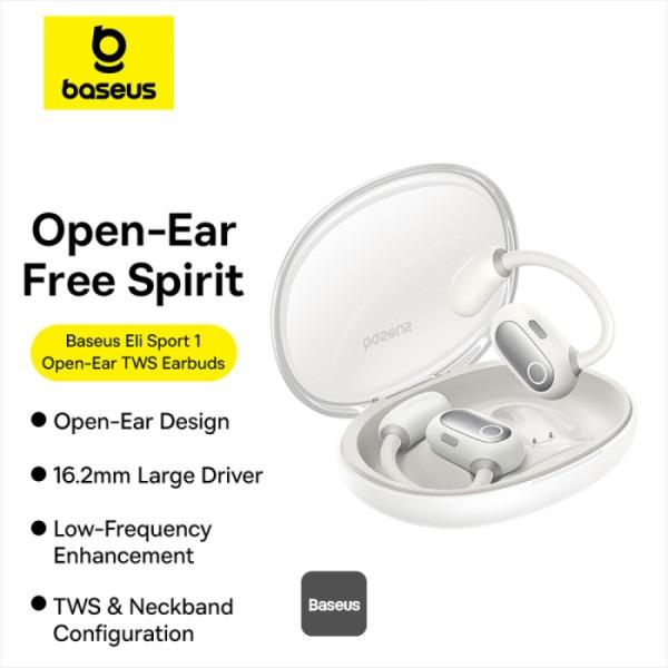 Baseus Bluetooth sluchátka Eli Sport 1 Open-Ear TWS Stellar White 