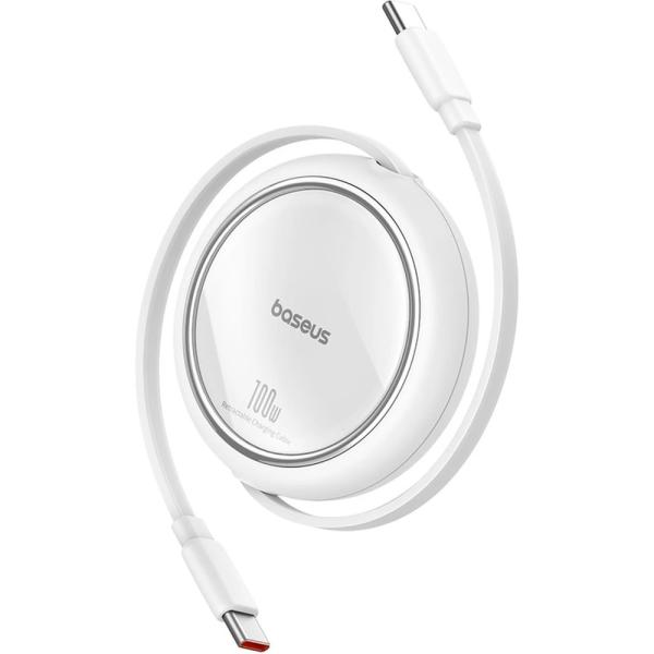 Baseus Dátový kábel Free2Draw mini USB-C/ USB-C 1m 100W biely 