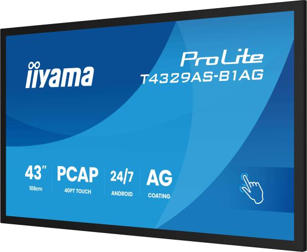 43" iiyama T4329AS-B1AG1: IPS, 4K UHD, Android, 24 7 