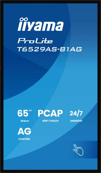 65" iiyama T6529AS-B1AG: IPS, 4K UHD, Android, 24 7 