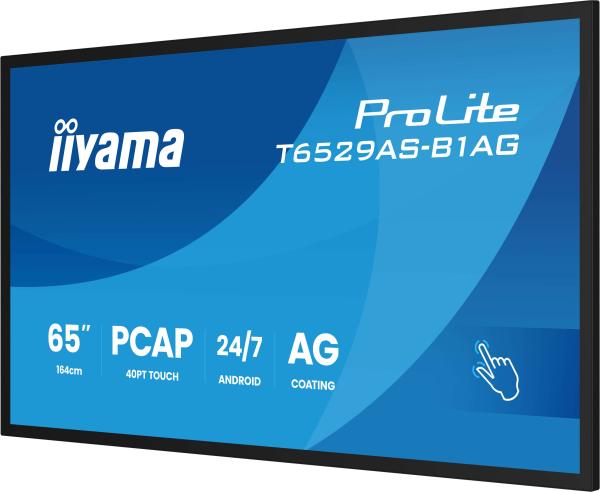 65" iiyama T6529AS-B1AG: IPS, 4K UHD, Android, 24 7 