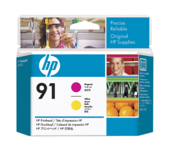 HP 91 Magenta and Yellow Printhead