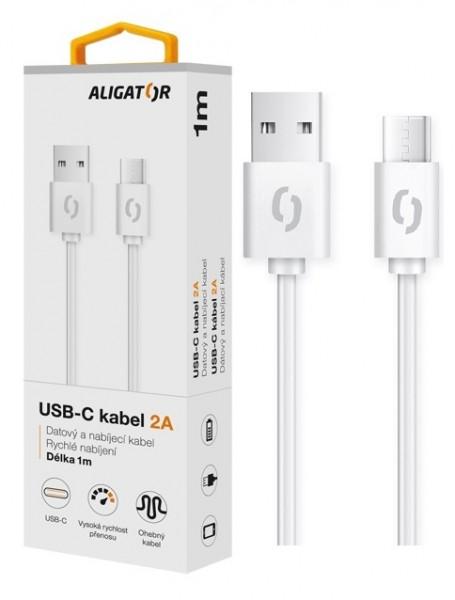 ALIGATOR Dátový kábel 2A, USB-C biely 