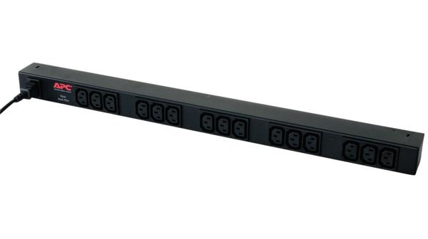 APC Rack PDU, Basic, ZeroU, 10A, 230V, (15)C13, IEC-320 C14 1.9m