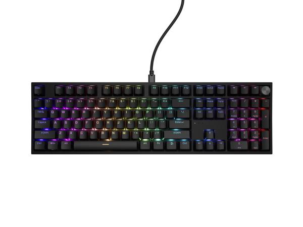 Herná mechanická klávesnica Genesis THOR 404/ RGB/ Gateron Yellow Pro/ Drôtové USB-A/ US layout/ Čierna 