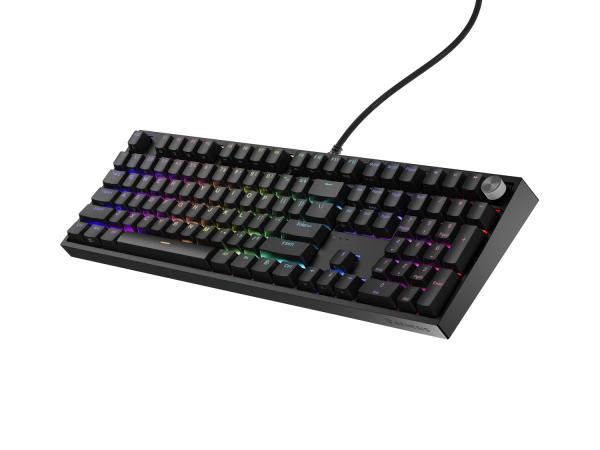 Herná mechanická klávesnica Genesis THOR 404/ RGB/ Gateron Yellow Pro/ Drôtové USB-A/ US layout/ Čierna 