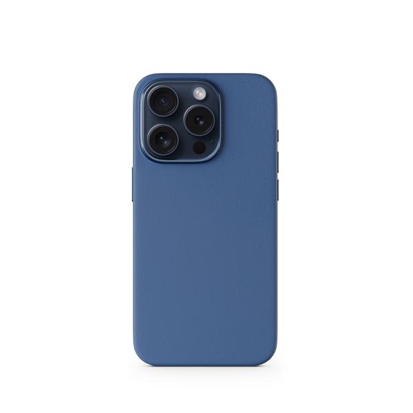 Epico Mag+ kožený kryt iPhone 15 Pro - modrá 