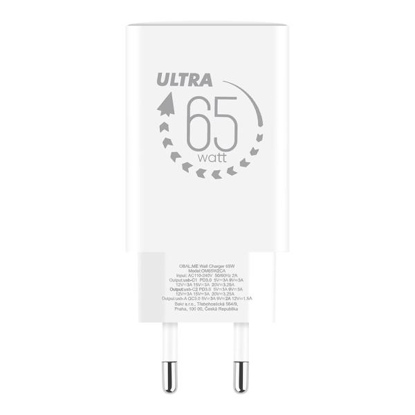 OBAL:ME GaN Cestovná Nabíjačka USB-A + USB-C 36W White 