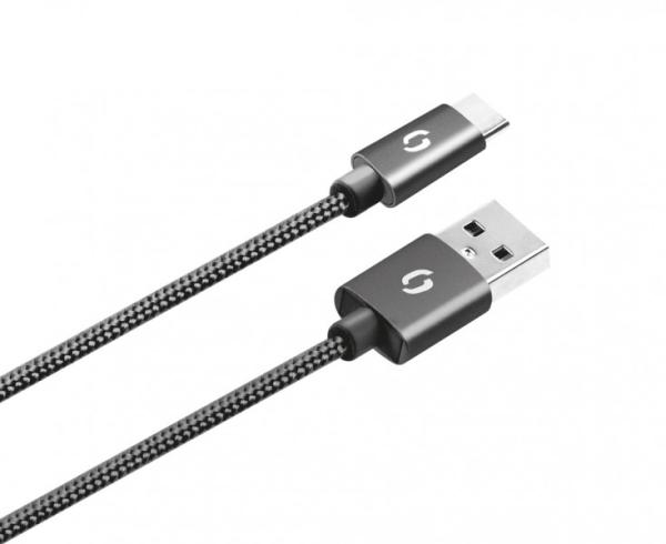 ALIGATOR PREMIUM Dátový kábel 2A, USB-C čierny