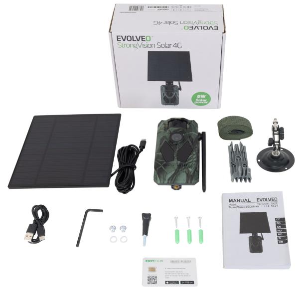 EVOLVEO StrongVision Solar 4G, fotopasca so 4G, Aplikáciou a solárnym panelom 