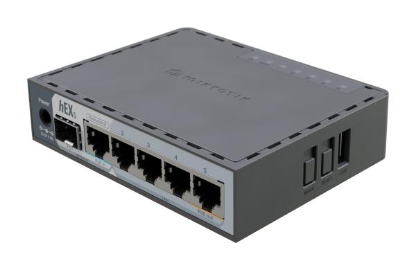 MikroTik E60iUGS, hEX S (2025 version) s RouterOS L4, desktop 