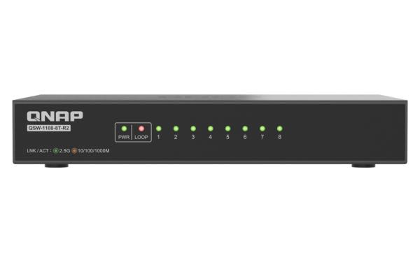 QNAP switch QSW-1108-8T-R2 (8x 2, 5GbE port, pasívne chladenie, podpora 100M/ 1G/ 2, 5G) 
