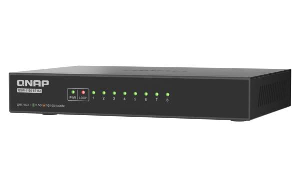 QNAP switch QSW-1108-8T-R2 (8x 2, 5GbE port, pasívne chladenie, podpora 100M/ 1G/ 2, 5G) 