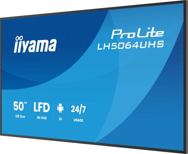 50" iiyama LH5064UHS-B1AG:VA, 4K UHD, Android, 24/ 7 