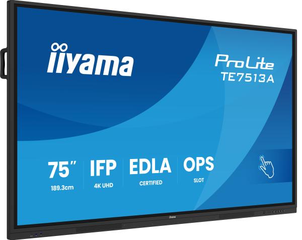 75" iiyama TE7513A-B1AG: IPS, 4K, 40P, EDLÁ 