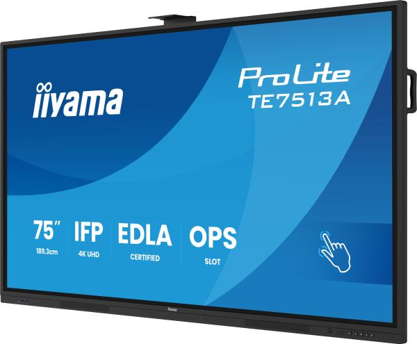 75" iiyama TE7513A-B1AG: IPS, 4K, 40P, EDLÁ 