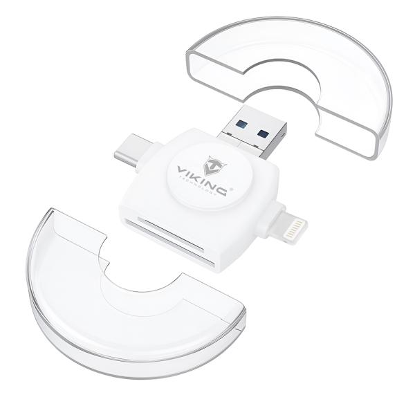 VIKING ČÍTAČKA PAMÄŤOVÝCH KARIET V4 USB3.0 4V1 čierna 