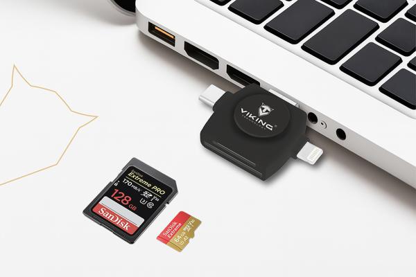 VIKING ČÍTAČKA PAMÄŤOVÝCH KARIET V4 USB3.0 4V1 čierna 