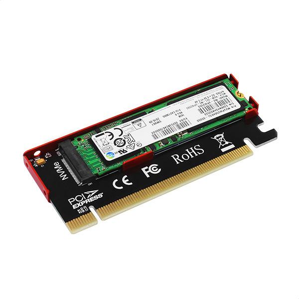 AXAGON PCEM2-S, PCIe x16 - M.2 NVMe M-key slot adaptér, kovový kryt pre pasívne chladenie 