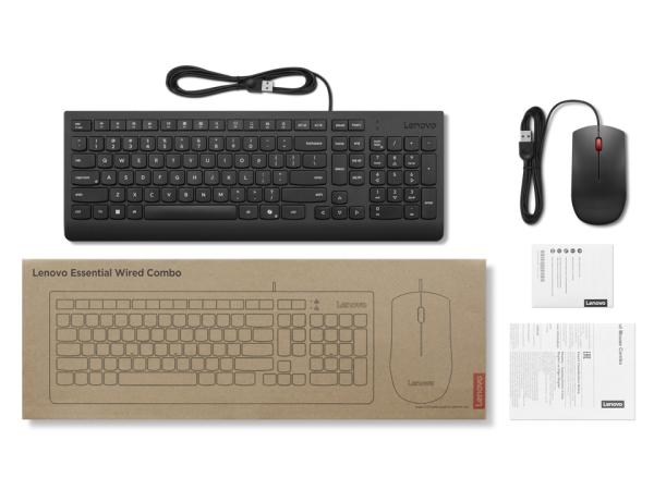 Lenovo Essential Wired Keyboard and Mouse A1 US sE 