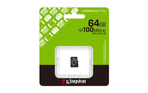 Kingston Canvas Select Plus / Micro SDXC / 64GB / UHS-I U1 / Class 10 