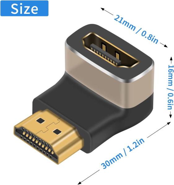 PremiumCord 8K Adaptér spojka HDMI A - HDMI A, F/ M, zahnutá do pravého uhla 90 ° 
