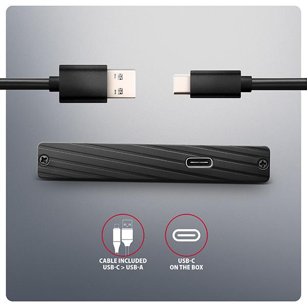 AXAGON EE25-XA6C, USB-C 5Gbps - SATA 6G, 2.5" kovový ALINE box 
