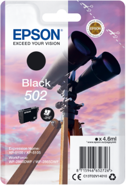 EPSON singlepack, Black 502, Ink, štandard